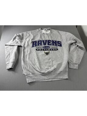 Vintage 90s Baltimore Ravens NFL Large Grey Old Logo Crewneck Sweatshirt